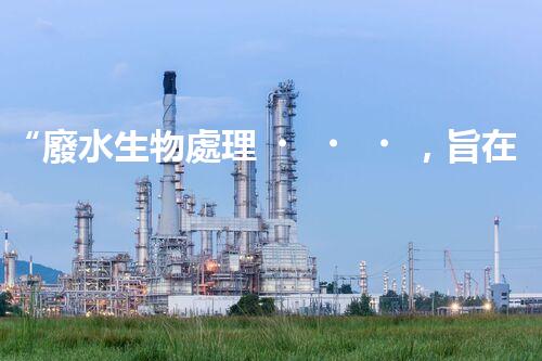 “廢水生物處理，旨在凈化水源，守護(hù)碧水藍(lán)天”